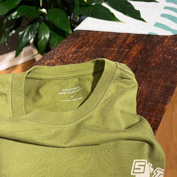 Saturdays Collage Stack Relaxed Long Sleeve Tee Mayfly - Olive - Men's Medium - Picture 5 of 8
